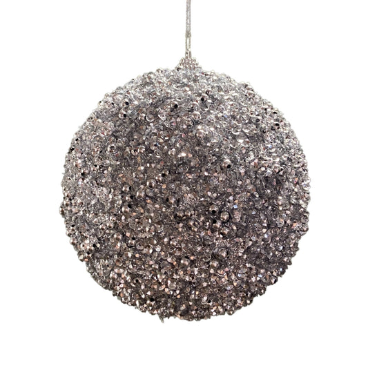 Dazzling Sequin/Bead Ball - Silver 5.5" | YK