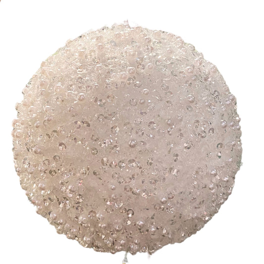 Dazzling Sequin/Bead Ball - White 5.5" | YK