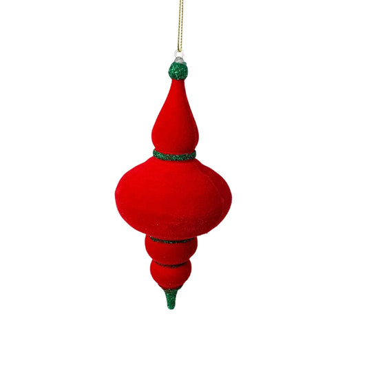Fascinating Felt Finial Ornament - Red/Green 7" | YK