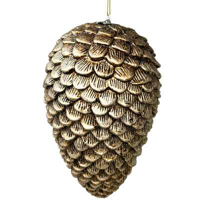 Plastic Pine Cone Ornament - Rustic Bronze 9" | YK