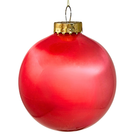 Plastic Pearl Finish Ball Ornament - Bubblegum 6" | YK