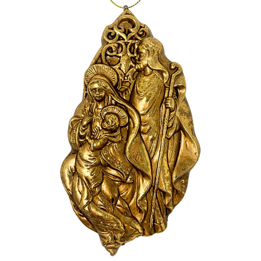 Holy Family Ornament - Antique Gold 6.5" | YK