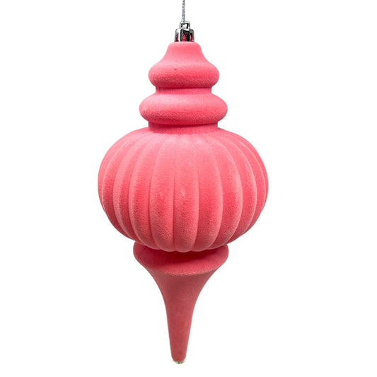 Plastic Flocked Finial Ornament - Bubblegum 10" | YK