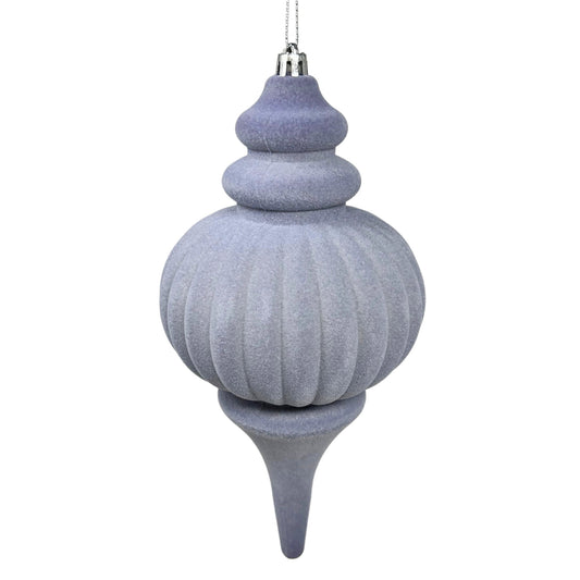 Plastic Flocked Finial Ornament - Lavender 10" | YK