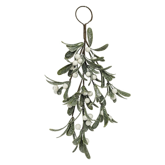 Frosted Foliage White Berry Swag 15.5” | YS