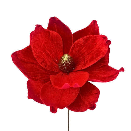 Christmas Red Velvet Magnolia Pick 14” | YS