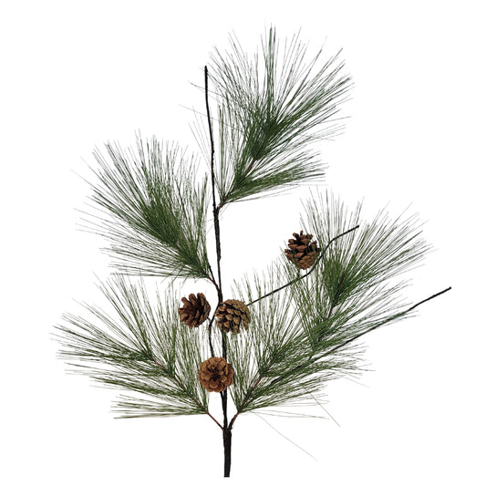 Long Needle Pine Twig Spray w/ Cones 34” | YS