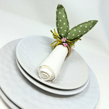 Bunny Ear Jute Wrapped Napkin Ring 5.5" | BFE