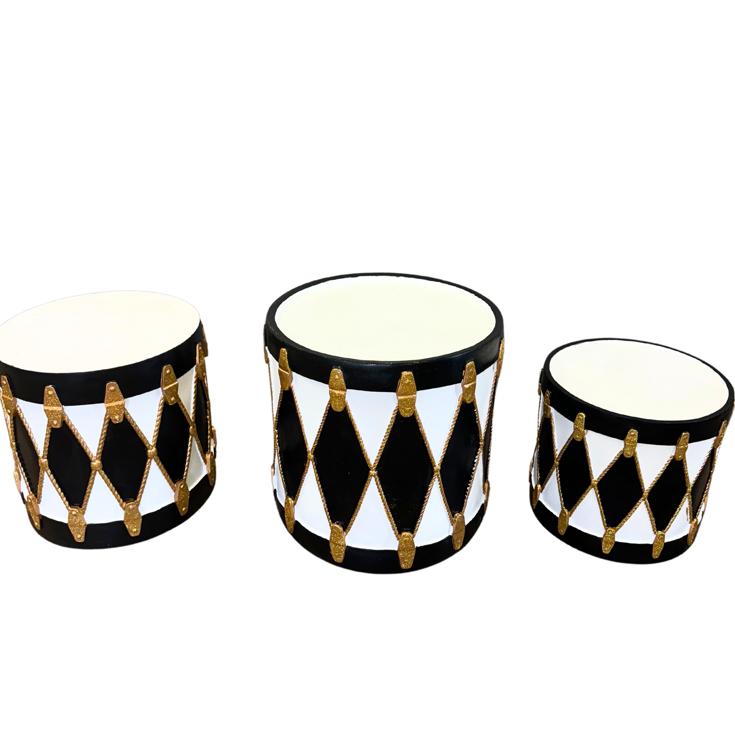 Black and White Drum Set of 3 - Nested | LC