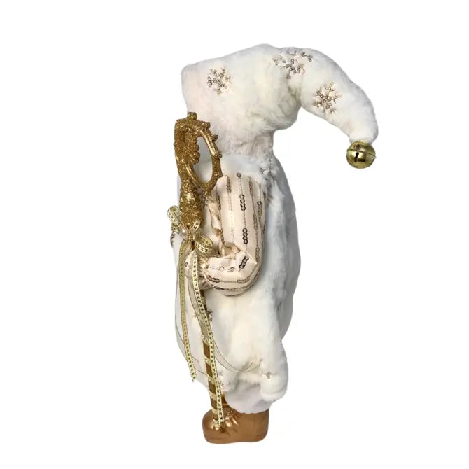 Christmas Standing Santa Tabletop Decor - White/Gold | YK