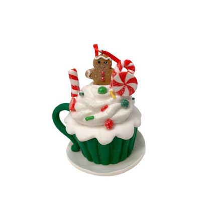 Winter Holidays Saucer Cup of Cheer Individual Ornaments (Set of 2)