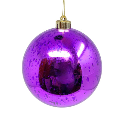 Plastic Mercury Shiny Ball Ornament 4”  Purple | LC