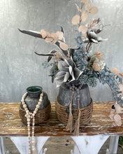Load image into Gallery viewer, Chic Wooden Bead Garland With Jute Tassels 69&quot; in Grey Natural | BFC22