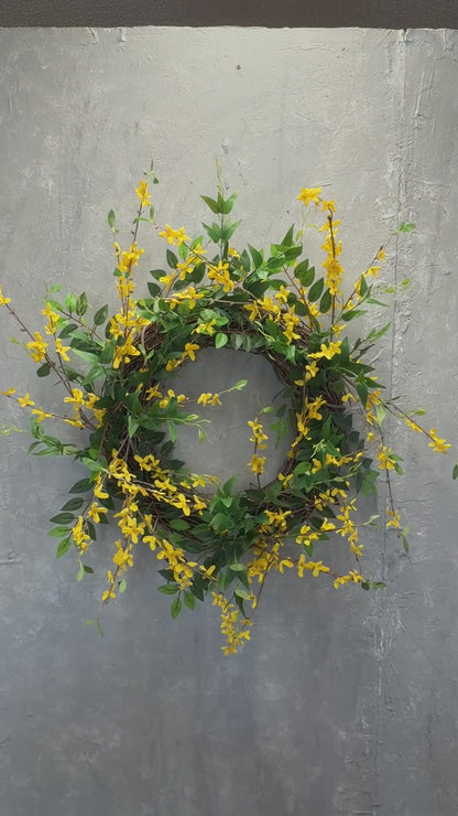 32" "Forsythia & Foliage" Wreath {Completed Wreath}