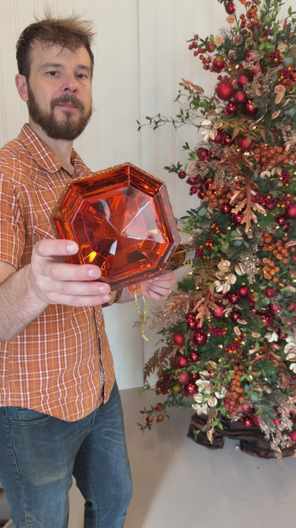 Acrylic Square Precious Gem Ornament - Copper 6” | RO