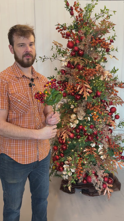 Faux Botanical Cluster Berry Stem 24" - Cranberry | YS