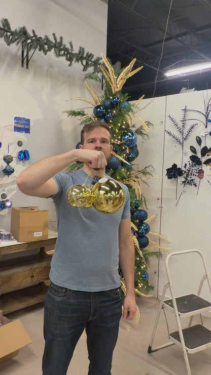 Plastic Shiny Finish Ball Ornament 6" - Gold | ZT