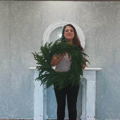24" Natural Touch Norfolk Pine Wreath | XJ