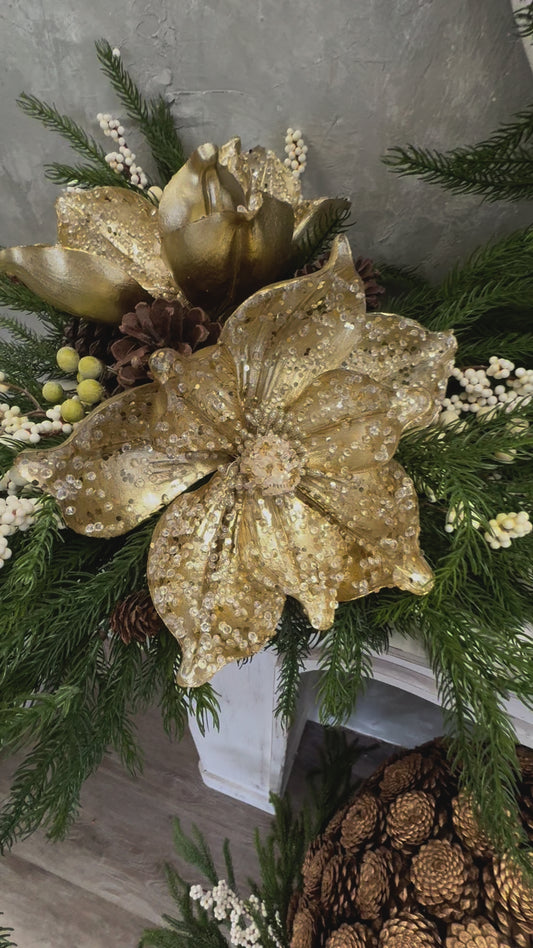 Iced Out Magnolia Spray -Champagne - 21”|TA