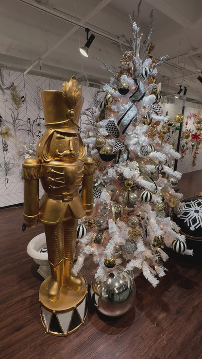 Golden Finish Nutcracker w/ Black White Base 72” | LC IN STORE PICKUP ONLY