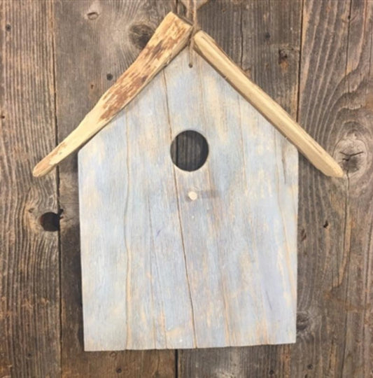 15" Large Weathered Birdhouse Silhouette in Blue | BFE