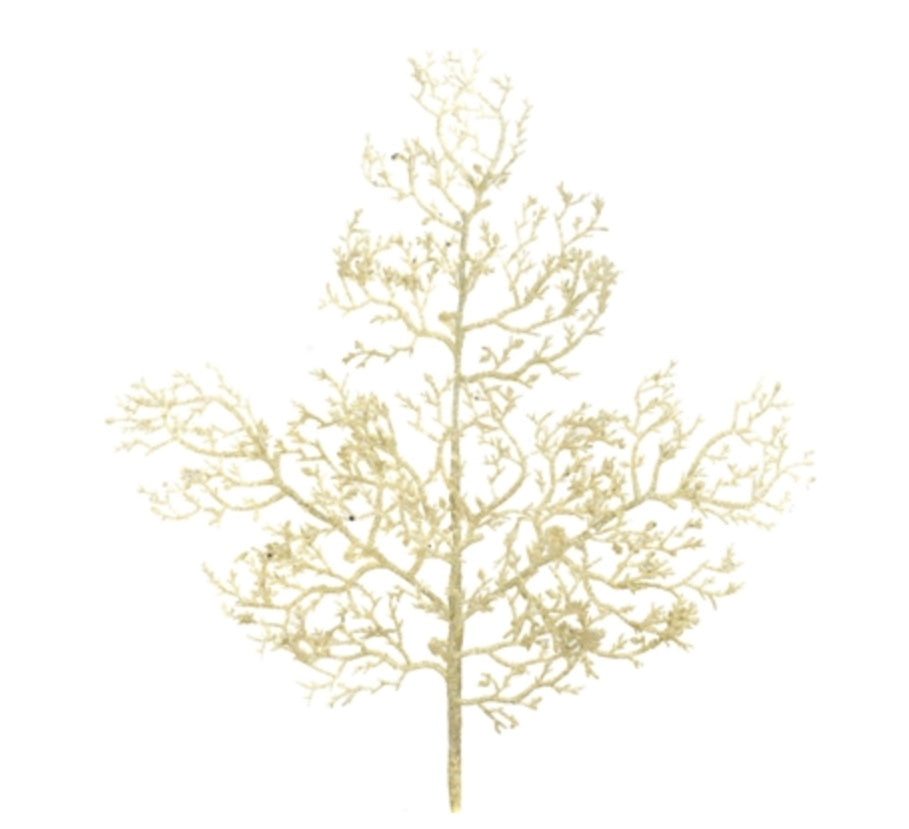26" Mini Glitter Manzantia Branch in Ivory | QG