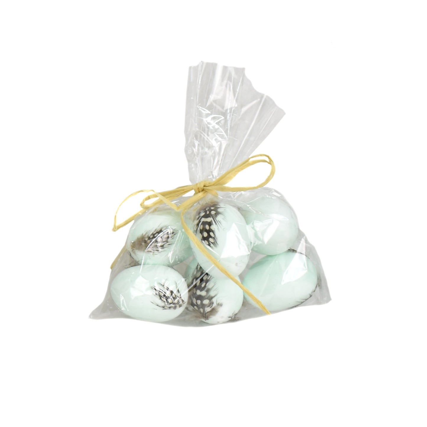 2" Natural Feather Egg Bag of 6 in Light Blue | WN