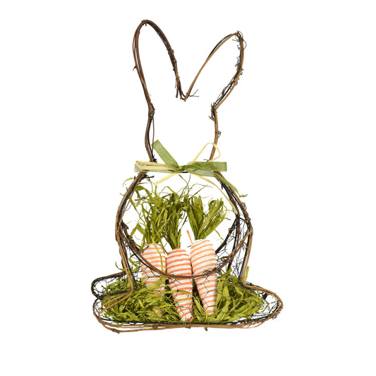 14" x 9" Carrot Patch Vine Bunny Arrangement | BFE