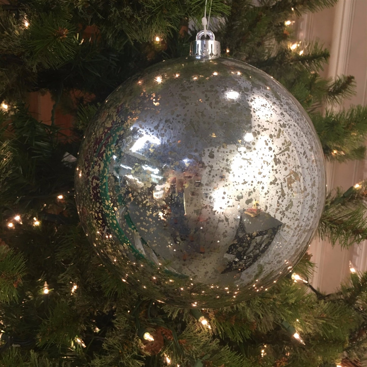 8” Mercury Ball Ornament in Silver | XJB