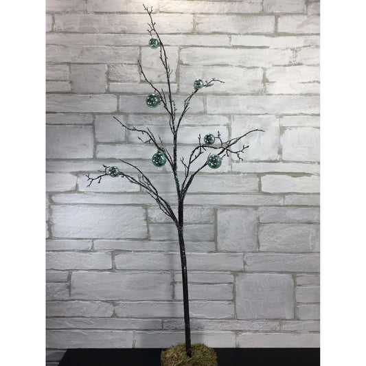 41" Iced Branch with Mercury Balls in Aqua | XJ