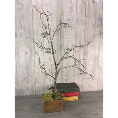41" Iced Branch with Mercury Balls in Silver | XJ