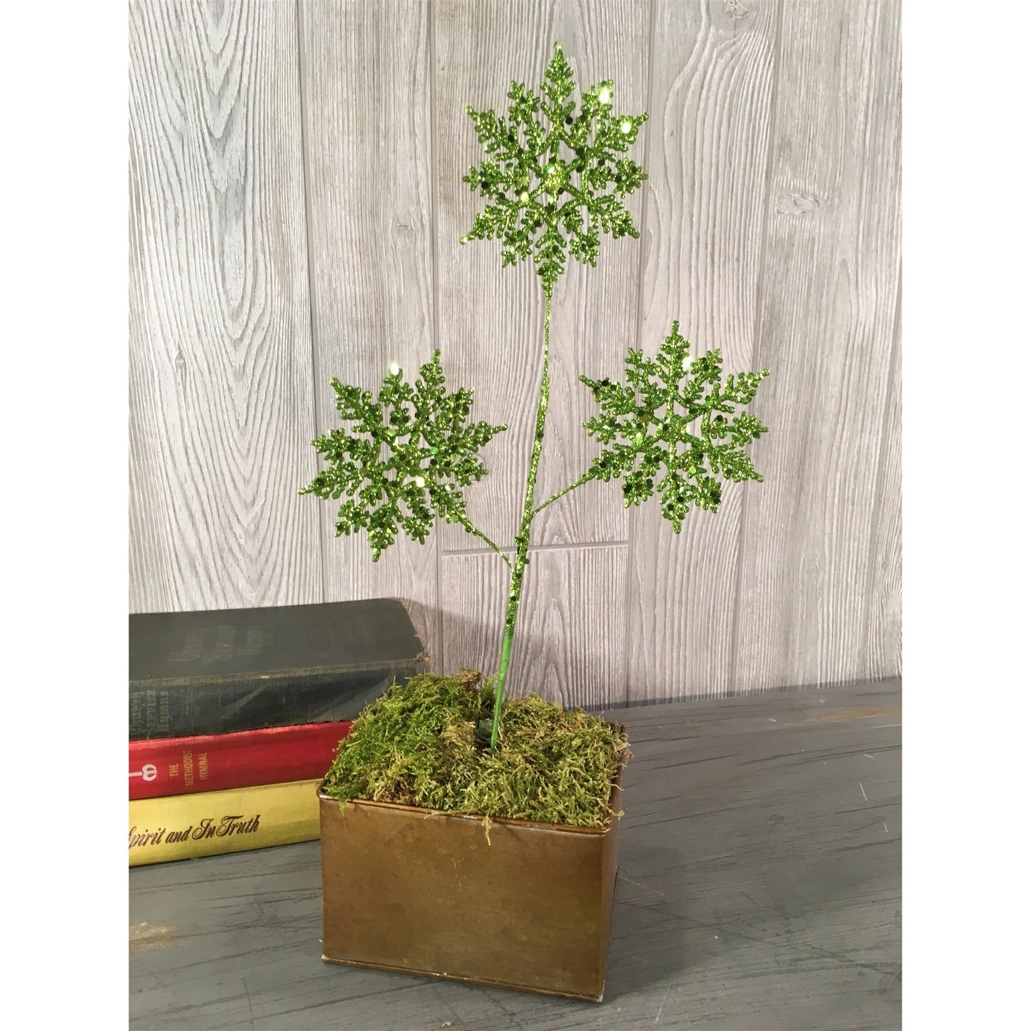21" Snowflake Spray in Apple Green, Champagne, Red, Silver, or White | QS