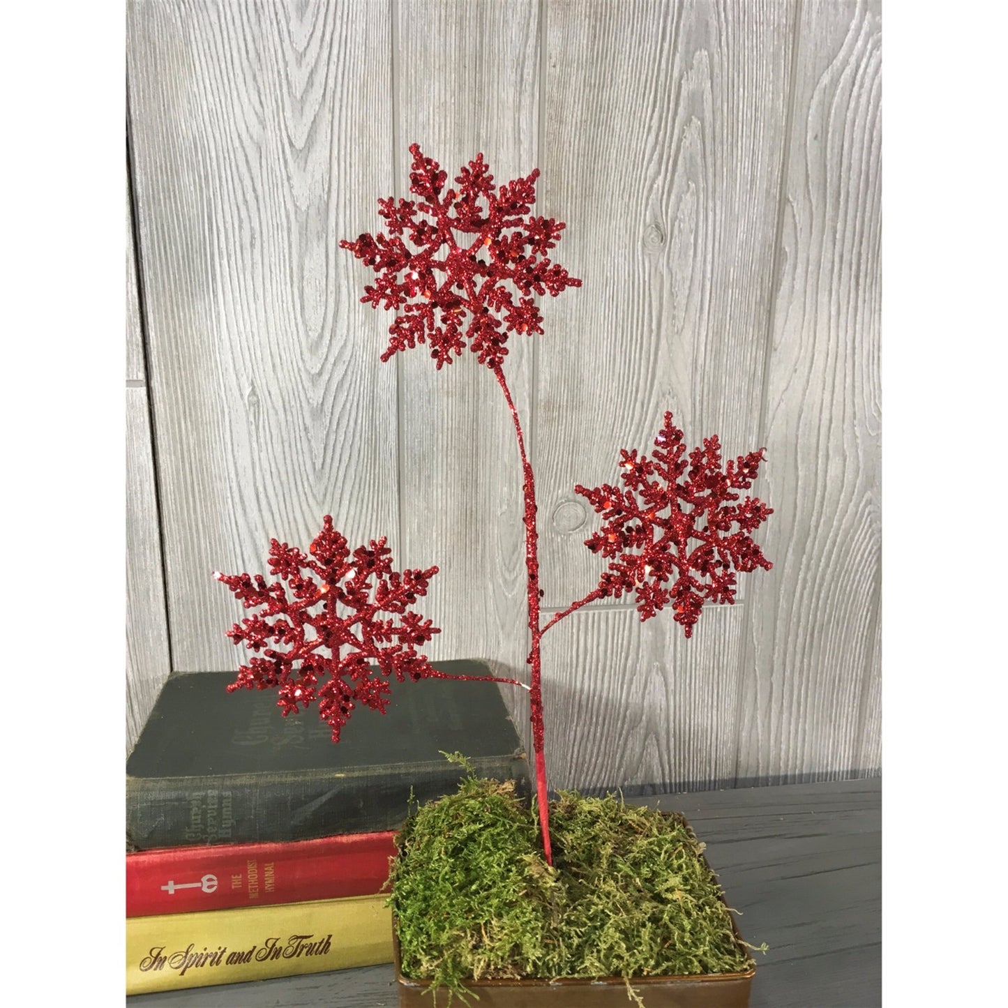 21" Snowflake Spray in Apple Green, Champagne, Red, Silver, or White | QS