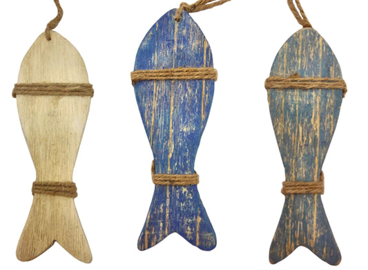 9.5" Driftwood Fish with Hanger --Each Sold Separately