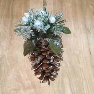 3.5" Decorated Iced Pinecone Ornament | QD