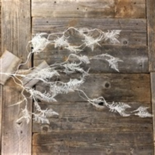 43" Glitter Fern Spray in White