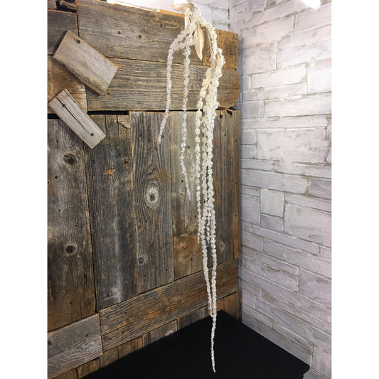 56" Hanging Amaranthus with Glitter Sequins in White