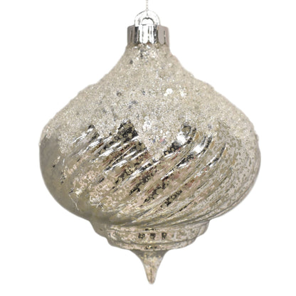 5" Onion Shape Classic Ornament in Silver | XJB