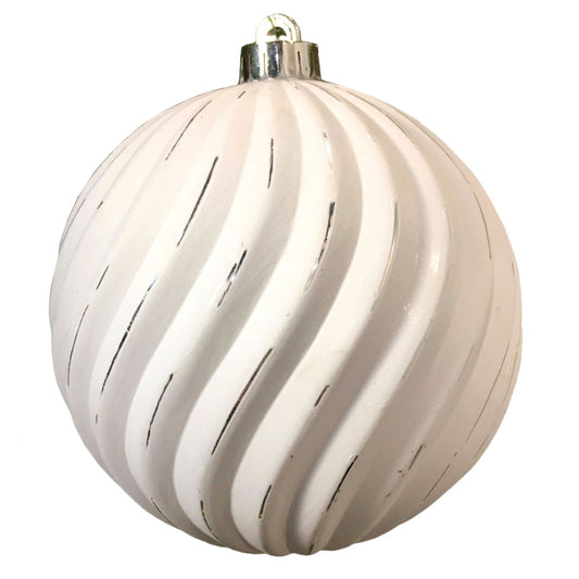 5.5" Spiral Ball Ornament in White