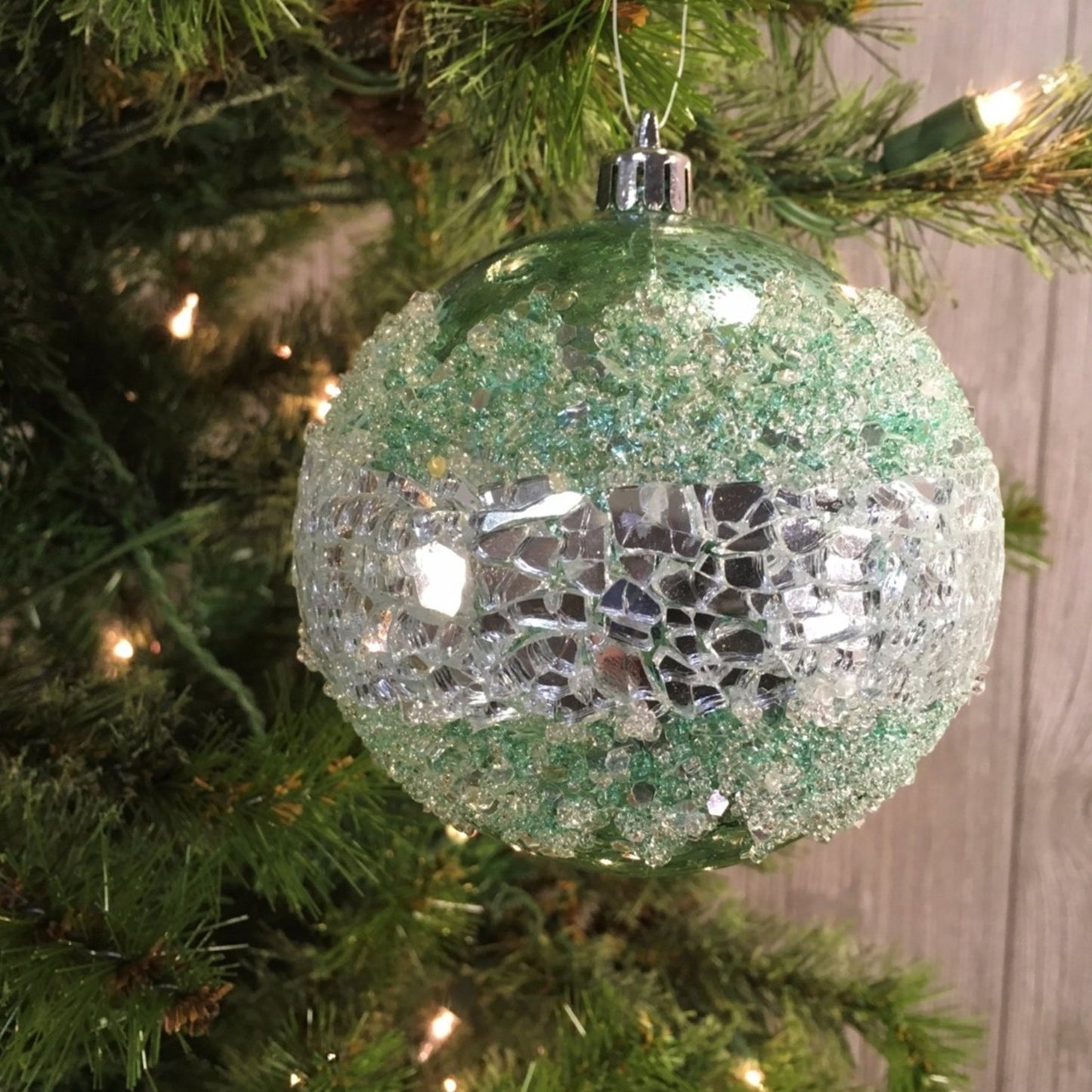 4" Mercury Ball with Snow in Aqua | XJB