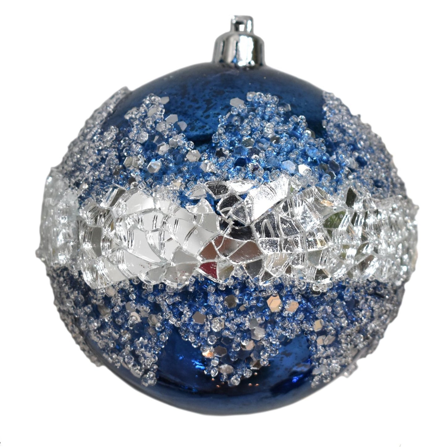 4” Mercury Mirror Ball with Snow in Classic Blue | XJB