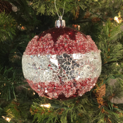 4" Mercury Ball with Snow in Red | XJB