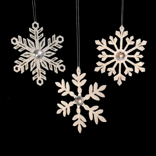 5.5" Jeweled Snowflake Ornaments (3 Asst.) | TA
