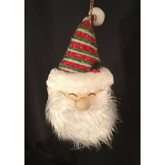 12" Peppermint Santa Head Ornament | BF