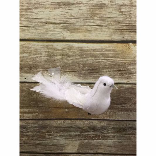 9.25" White Pearl Tailed Dove (Set of 4)