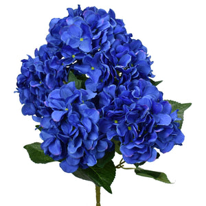 22" Hydrangea Bush with Leaves in Helio Blue | XJE