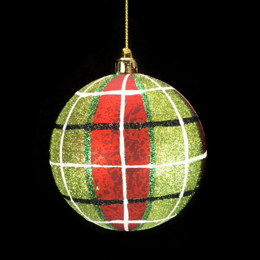 4" Matte Finish Mercury Ball Ornament in Red/Green | XJB