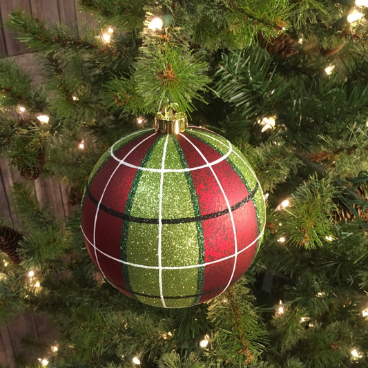 6" Matte Finish Mercury Ball Ornament in Red/Green | XJB
