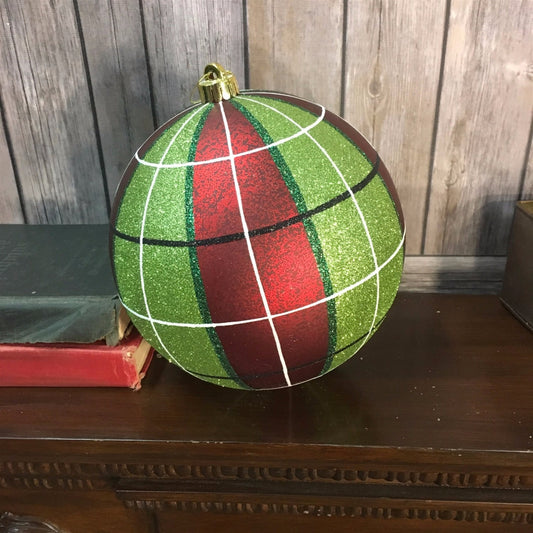 8" Matte Finish Mercury Ball Ornament in Red/Green | XJB