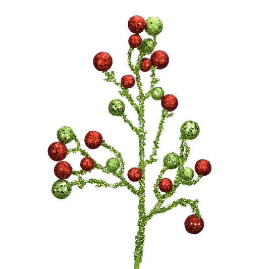 24" Beaded Sequin Ball Spray in Red/Apple | QG